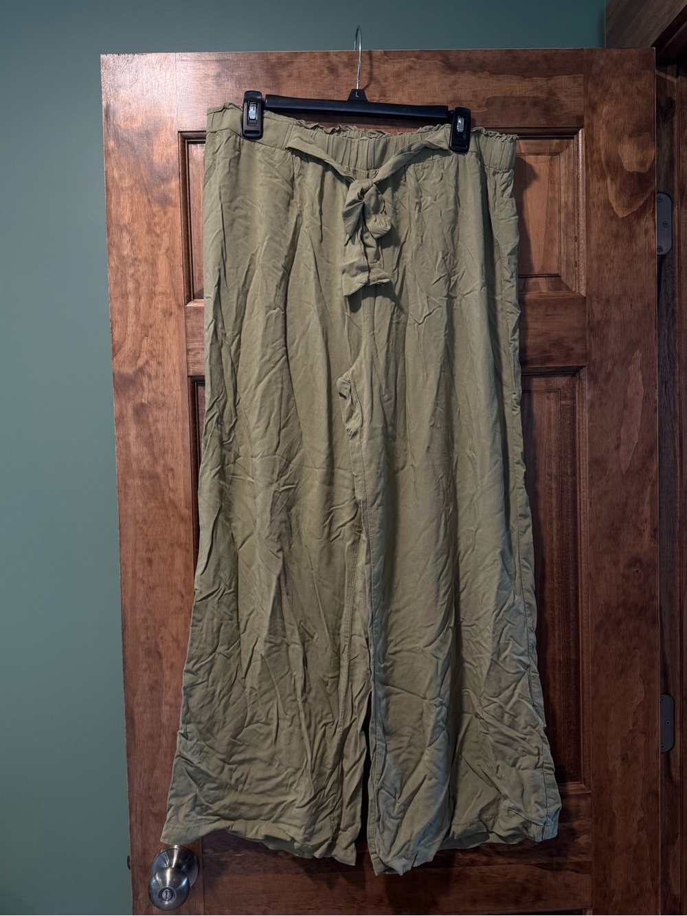Primark Olive Wide-Leg Drawstring Chinos